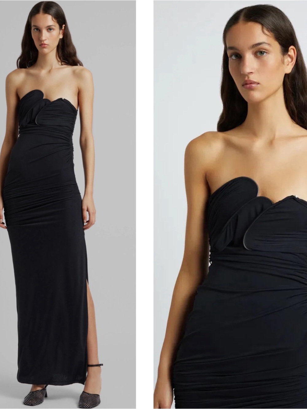CHRISTOPHER ESBER Encompassed Looped Bodice Strapless Black Maxi Dress Size 2